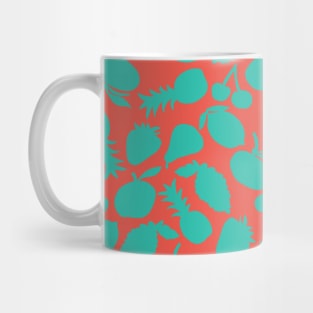 Fruit Salad- teal on salmon Mug